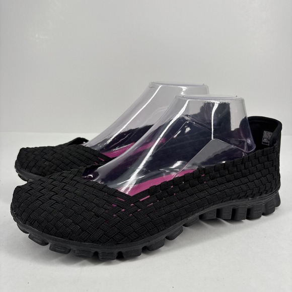 Skechers EZ Flex Women's 10 Black Stretch Weave Slip-On Comfort Walking Shoes - Picture 1 of 16